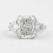 5.00 CT Radiant Cut Three Stone Moissanite Engagement Ring Mapple Gems